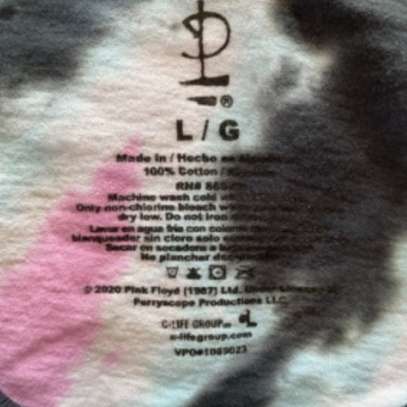 Pink Floyd Shirt Long Sleeve Tie Dye NEW Large - Picture 6 of 6